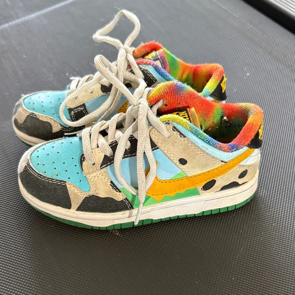 Nike Kids Sneakers in Blue, Yellow, and Green
